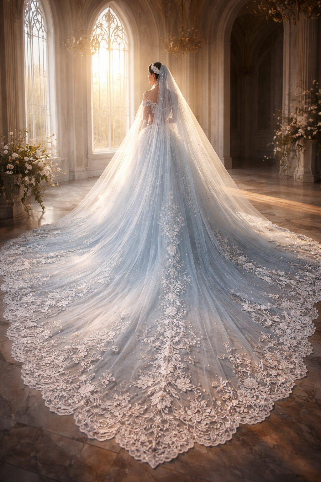 Celestial Bloom Cathedral Veil